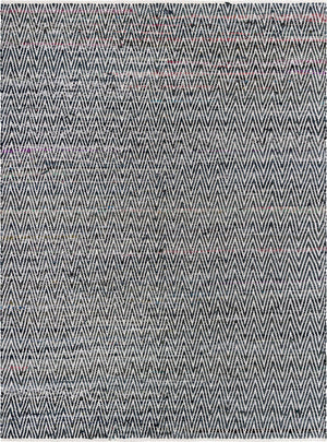 Black and White 8' x 11' Chindi Chevron Rectangle Area Rug 100% Denim Cotton All Natural Modern Geometric Carpet Dining Living Rooms Bathroom Dorm Decor for Sale at Rug Engine