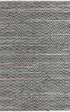Black and White 5' 1 x 8' Chindi Chevron Rectangle Area Rug 100% Denim Cotton All Natural Modern Geometric Carpet Dining Living Rooms Bathroom Dorm Decor for Sale at Rug Engine