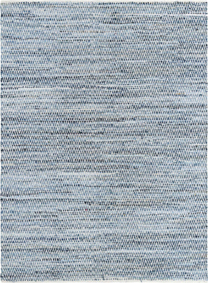 Denim 8' x 11' Chindi Chevron Rectangle Area Rug 100% Denim Cotton All Natural Modern Geometric Carpet Dining Living Rooms Bathroom Dorm Decor for Sale at Rug Engine