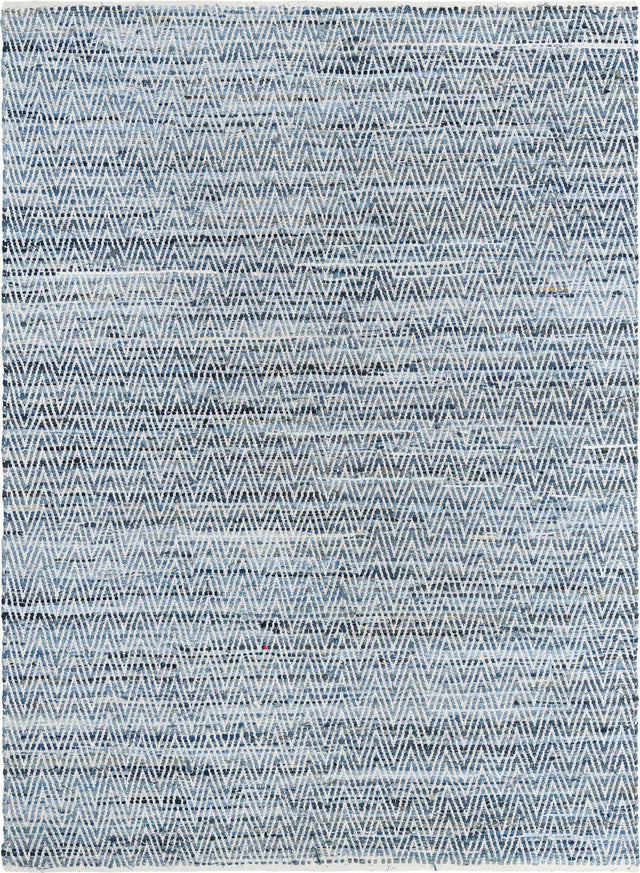 Denim 8' x 11' Chindi Chevron Rectangle Area Rug 100% Denim Cotton All Natural Modern Geometric Carpet Dining Living Rooms Bathroom Dorm Decor for Sale at Rug Engine