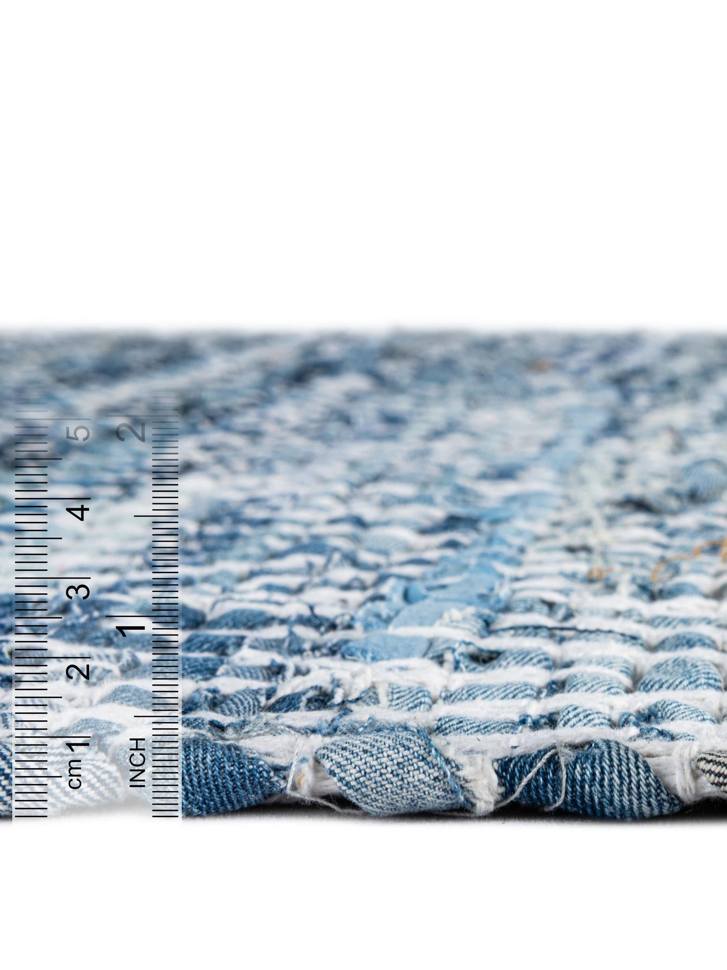 Denim 5' 1 x 8' Chindi Chevron Rectangle Area Rug 100% Denim Cotton All Natural Modern Geometric Carpet Dining Living Rooms Bathroom Dorm Decor for Sale at Rug Engine