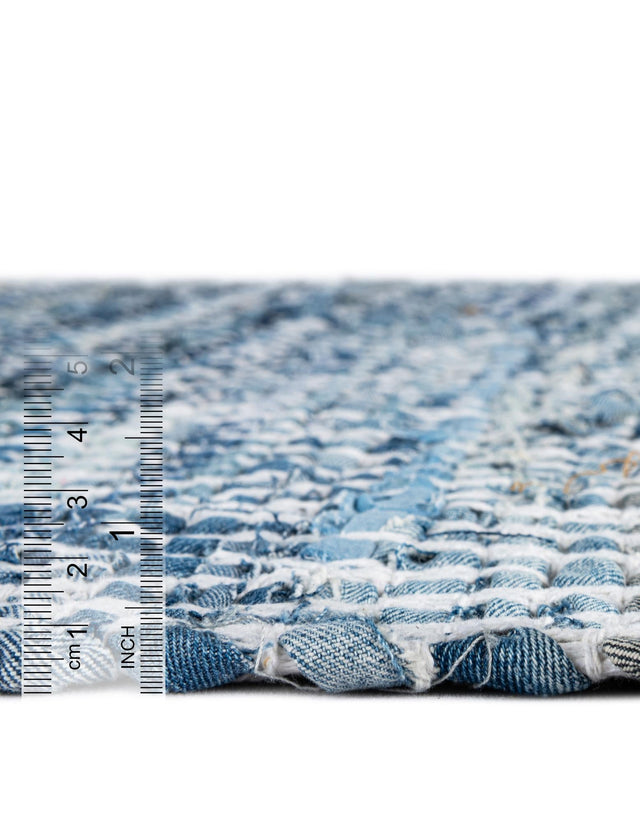 Denim 5' 1 x 8' Chindi Chevron Rectangle Area Rug 100% Denim Cotton All Natural Modern Geometric Carpet Dining Living Rooms Bathroom Dorm Decor for Sale at Rug Engine