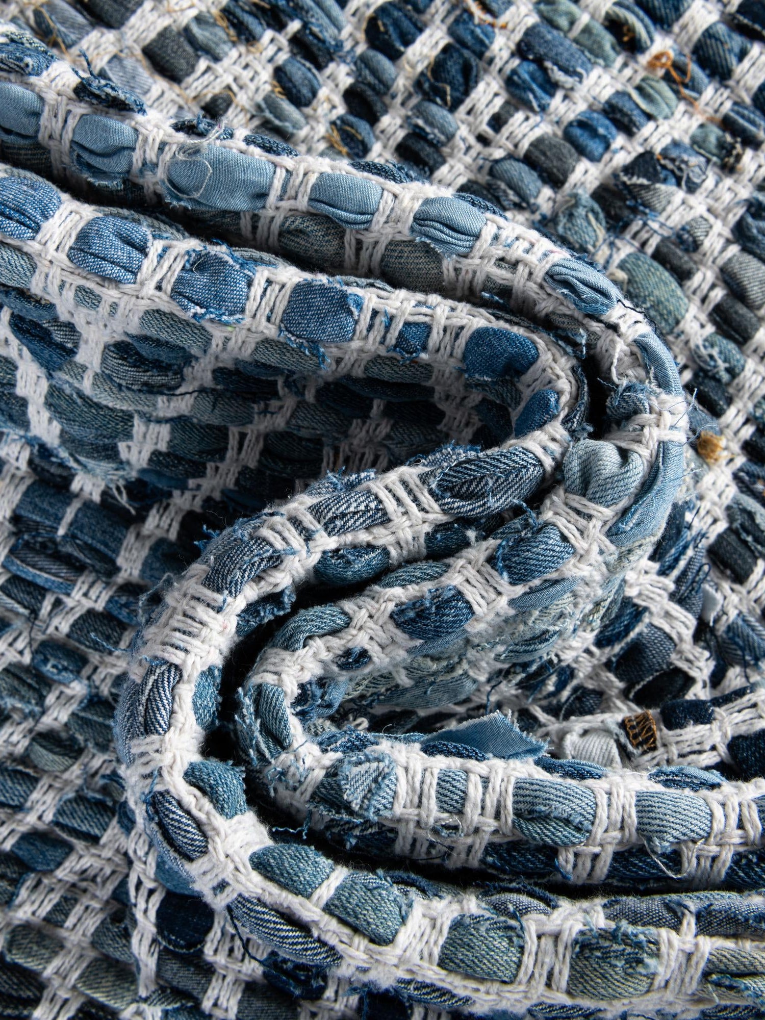 Denim 5' 1 x 8' Chindi Chevron Rectangle Area Rug 100% Denim Cotton All Natural Modern Geometric Carpet Dining Living Rooms Bathroom Dorm Decor for Sale at Rug Engine