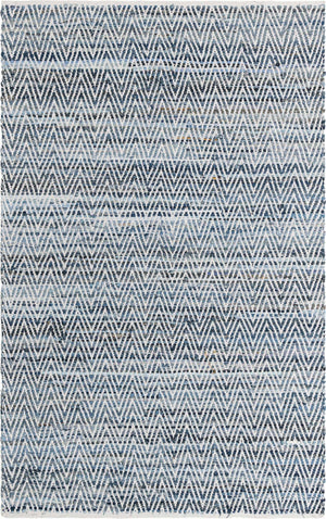 Denim 5' 1 x 8' Chindi Chevron Rectangle Area Rug 100% Denim Cotton All Natural Modern Geometric Carpet Dining Living Rooms Bathroom Dorm Decor for Sale at Rug Engine