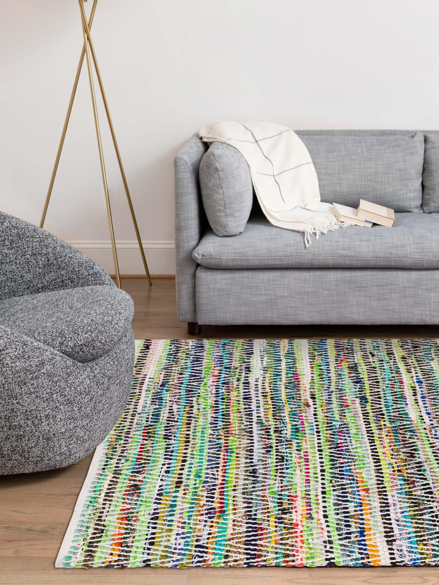 Green 4' 1 x 6' 1 Chindi Chevron Rectangle Area Rug 100% Denim Cotton All Natural Modern Geometric Carpet Dining Living Rooms Bathroom Dorm Decor for Sale at Rug Engine