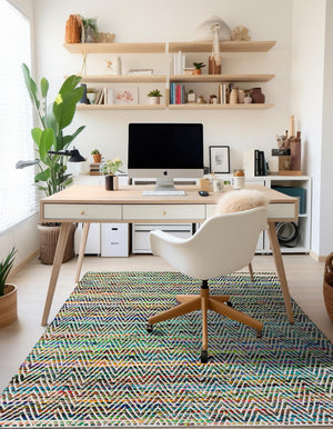 Green 7' 1 x 10' Chindi Chevron Rectangle Area Rug 100% Denim Cotton All Natural Modern Geometric Carpet Dining Living Rooms Bathroom Dorm Decor for Sale at Rug Engine