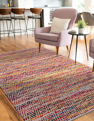 Multicolor 9' x 12' Chindi Chevron Rectangle Area Rug 100% Denim Cotton All Natural Modern Geometric Carpet Dining Living Rooms Bathroom Dorm Decor for Sale at Rug Engine