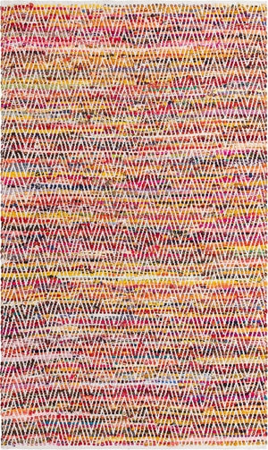 Multicolor 5' 1 x 8' Chindi Chevron Rectangle Area Rug 100% Denim Cotton All Natural Modern Geometric Carpet Dining Living Rooms Bathroom Dorm Decor for Sale at Rug Engine