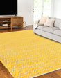 Yellow 5' 1 x 8' Chindi Chevron Rectangle Area Rug 100% Denim Cotton All Natural Modern Geometric Carpet Dining Living Rooms Bathroom Dorm Decor for Sale at Rug Engine