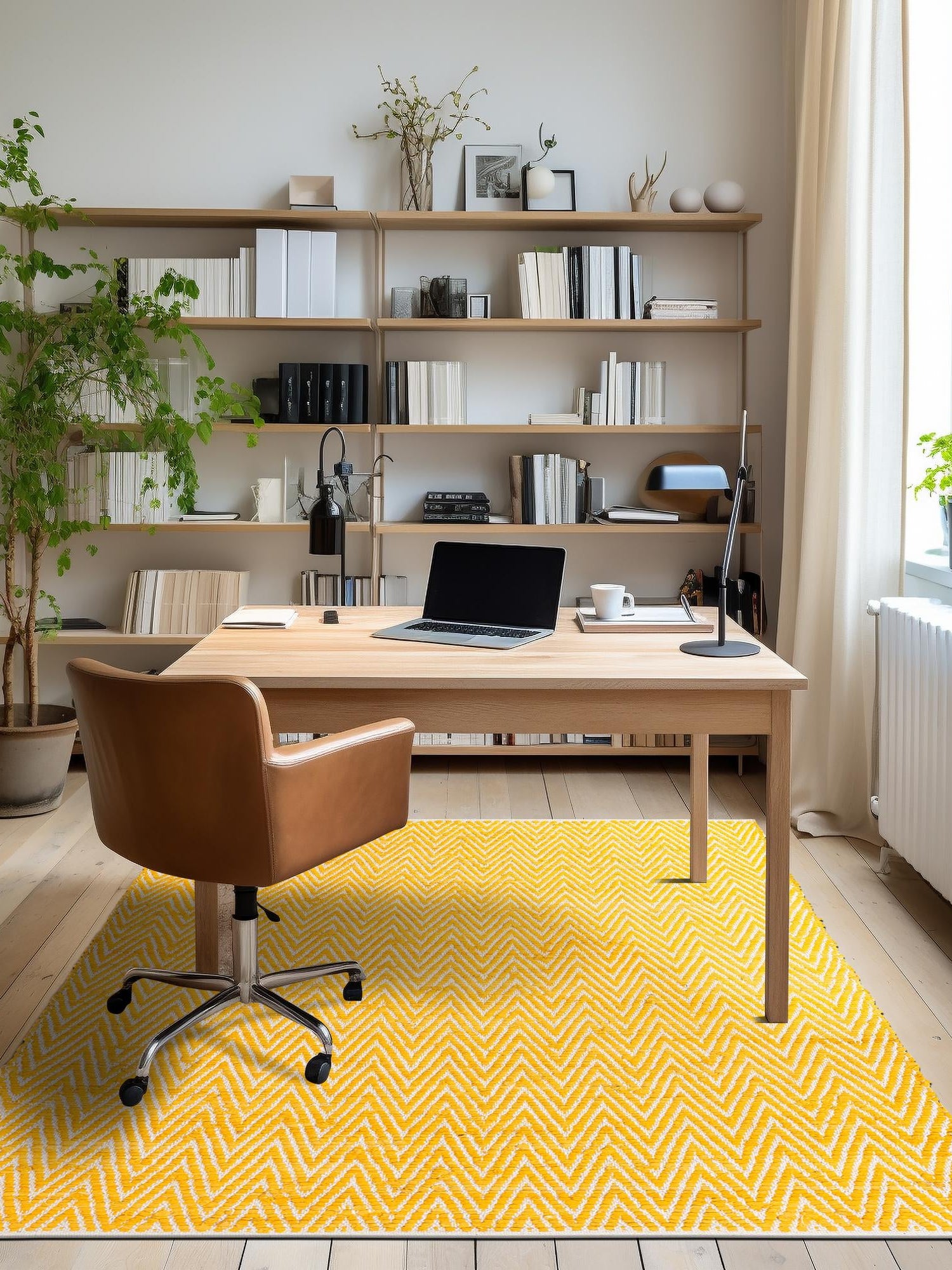 Yellow 9' x 12' Chindi Chevron Rectangle Area Rug 100% Denim Cotton All Natural Modern Geometric Carpet Dining Living Rooms Bathroom Dorm Decor for Sale at Rug Engine