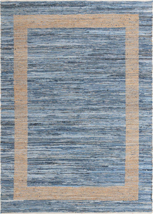 Navy Blue 10' x 14' 1 Chindi Jute Rectangle Rug