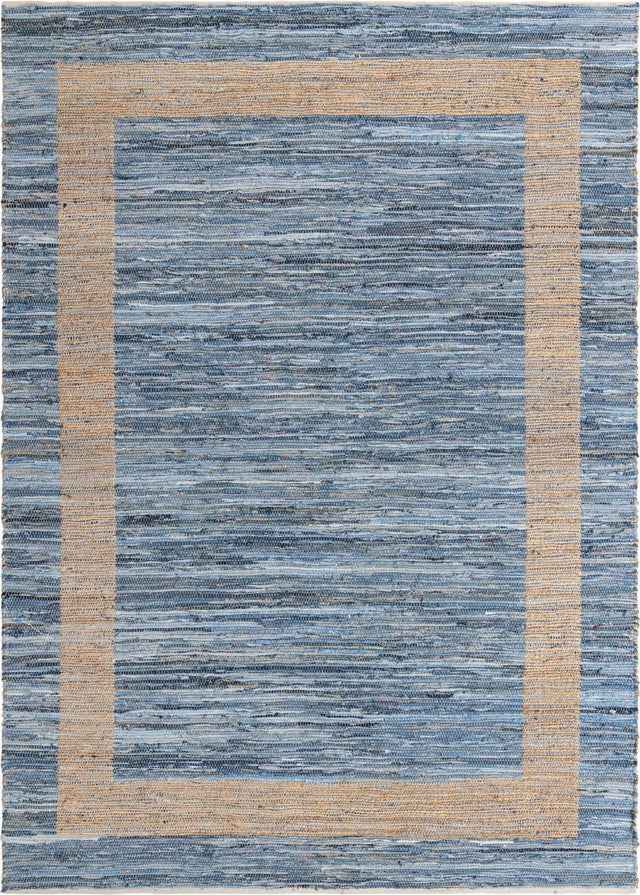 Navy Blue 10' x 14' 1 Chindi Jute Rectangle Rug