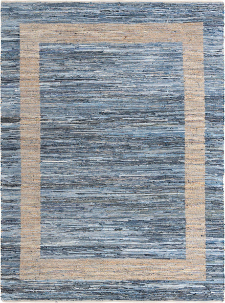 Navy Blue 9' x 12' Chindi Jute Rectangle Rug