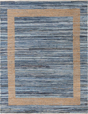 Navy Blue 8' x 11' Chindi Jute Rectangle Rug