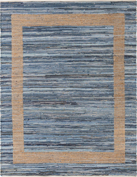 Navy Blue 8' x 11' Chindi Jute Rectangle Rug