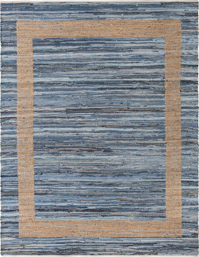 Navy Blue 8' x 11' Chindi Jute Rectangle Rug