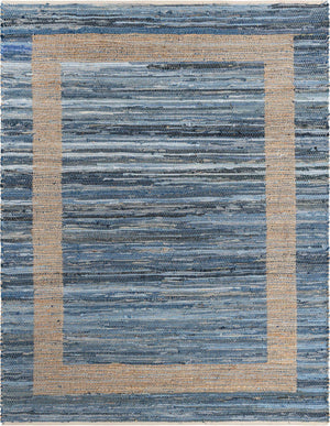 Navy Blue 7' 1 x 10' Chindi Jute Rectangle Rug