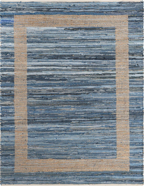 Navy Blue 7' 1 x 10' Chindi Jute Rectangle Rug