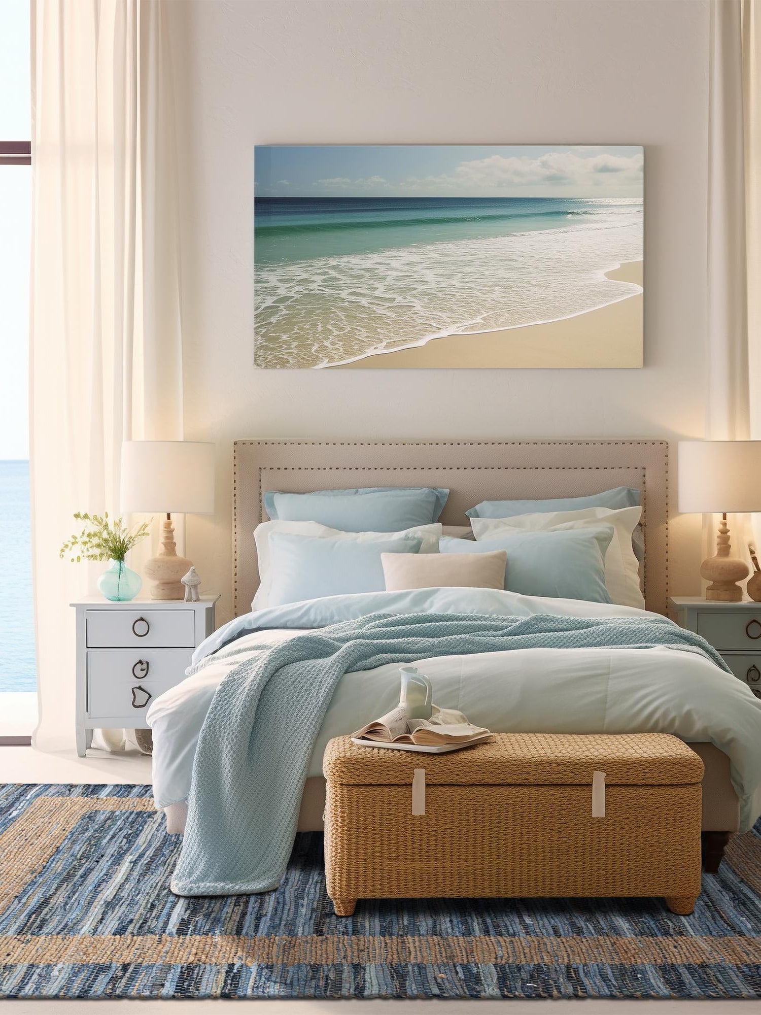 Navy Blue 4' 1 x 6' 1 Chindi Jute Rectangle Area Rug Interior Design Home Decor Carpet Mat for Sale at Rug Engine