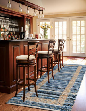 Navy Blue 2' 2 x 6' 1 Chindi Jute Runner Rug