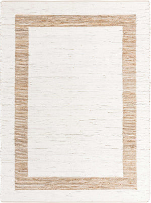 White and Natural 9' x 12' Chindi Jute Rectangle Rug
