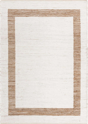 White and Natural 8' x 11' Chindi Jute Rectangle Rug