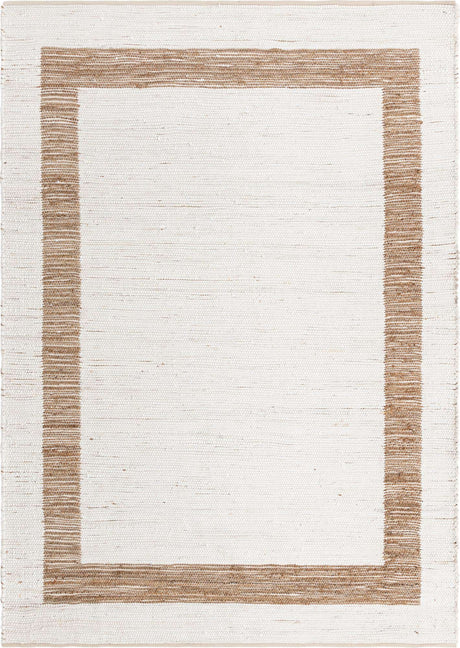 White and Natural 8' x 11' Chindi Jute Rectangle Rug