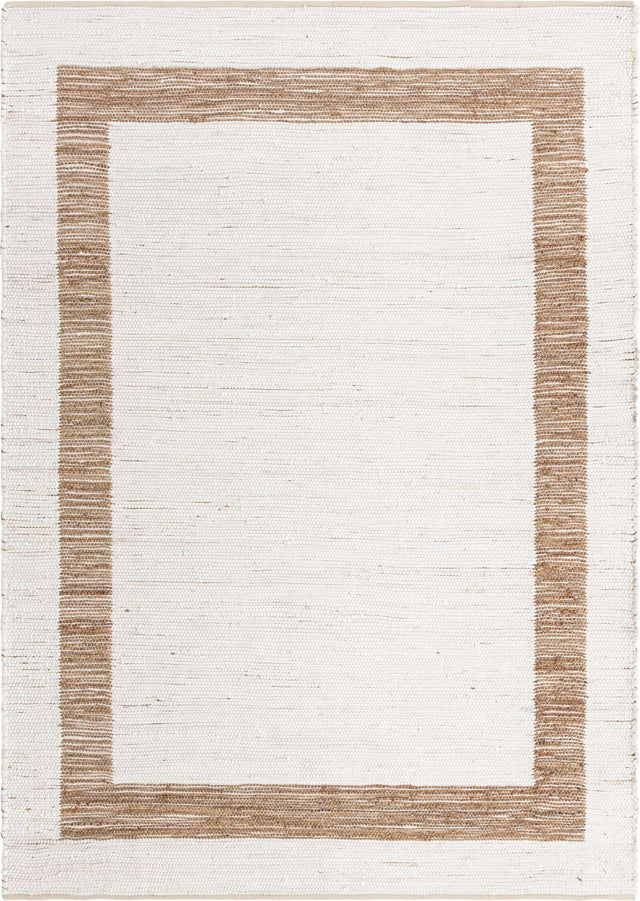 White and Natural 8' x 11' Chindi Jute Rectangle Rug