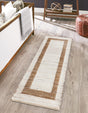 White and Natural 2' 2 x 6' 1 Chindi Jute Runner Rug