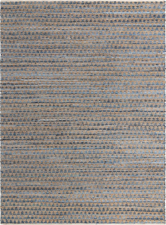 Navy Blue 10' x 14' 1 Chindi Jute Rectangle Rug