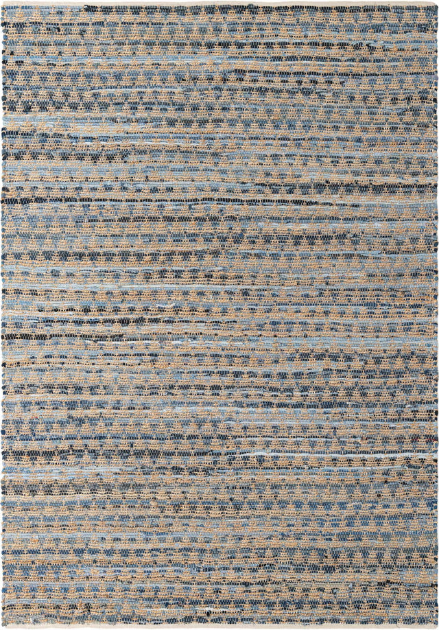 Navy Blue 7' 1 x 10' Chindi Jute Rectangle Rug