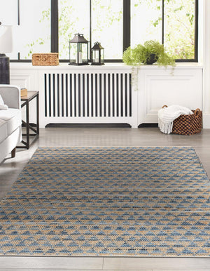 Navy Blue 2' x 3' 1 Chindi Jute Rectangle Rug
