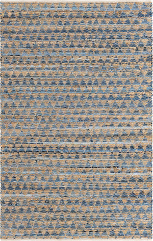 Navy Blue 5' 1 x 8' Chindi Jute Rectangle Rug