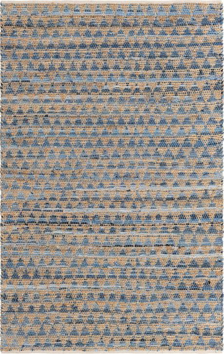 Navy Blue 5' 1 x 8' Chindi Jute Rectangle Rug