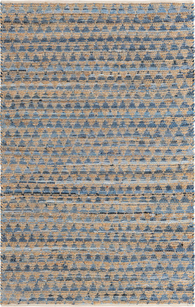 Navy Blue 5' 1 x 8' Chindi Jute Rectangle Rug