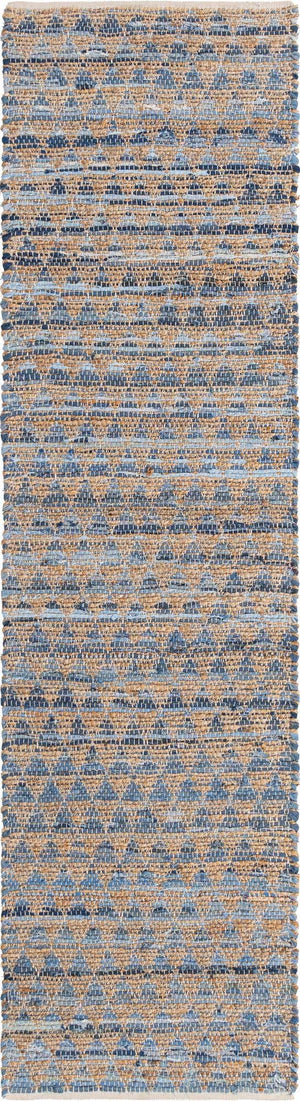 Navy Blue 3' x 10' Chindi Jute Runner Rug