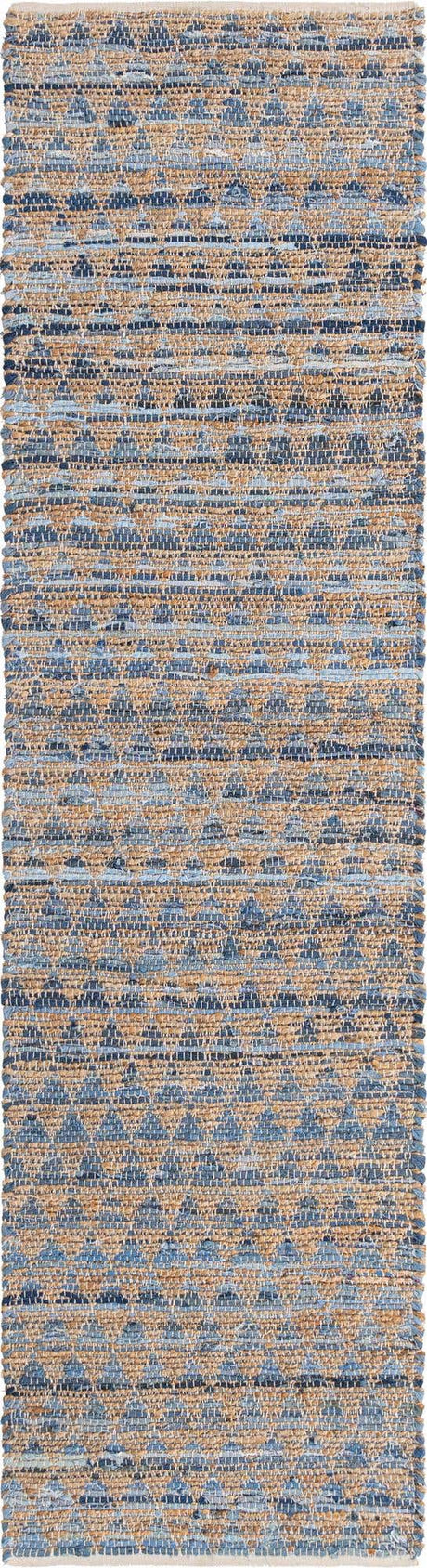 Navy Blue 3' x 10' Chindi Jute Runner Rug