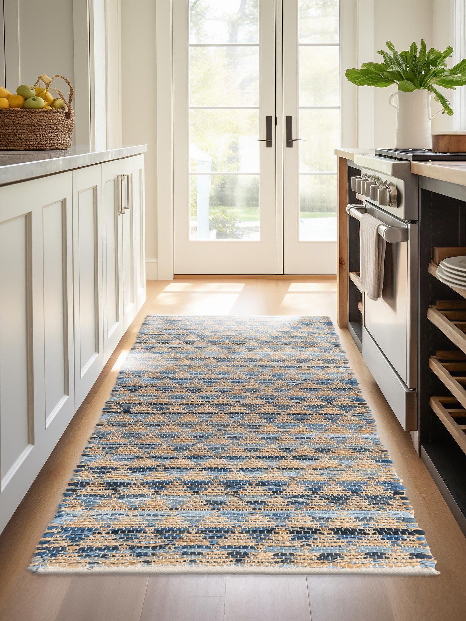 Navy Blue 2' 7 x 10' Chindi Jute Runner Area Rug Interior Design Home Decor Carpet Mat for Sale at Rug Engine