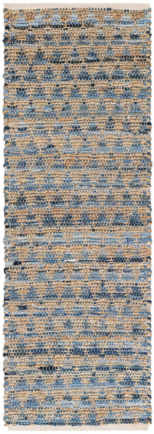 Navy Blue 2' 2 x 6' 1 Chindi Jute Runner Rug