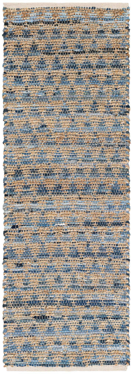 Navy Blue 2' 2 x 6' 1 Chindi Jute Runner Rug