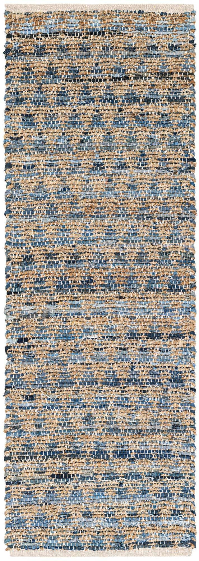 Navy Blue 2' 2 x 6' 1 Chindi Jute Runner Rug