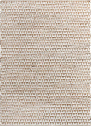 White 9' x 12' Chindi Jute Rectangle Rug