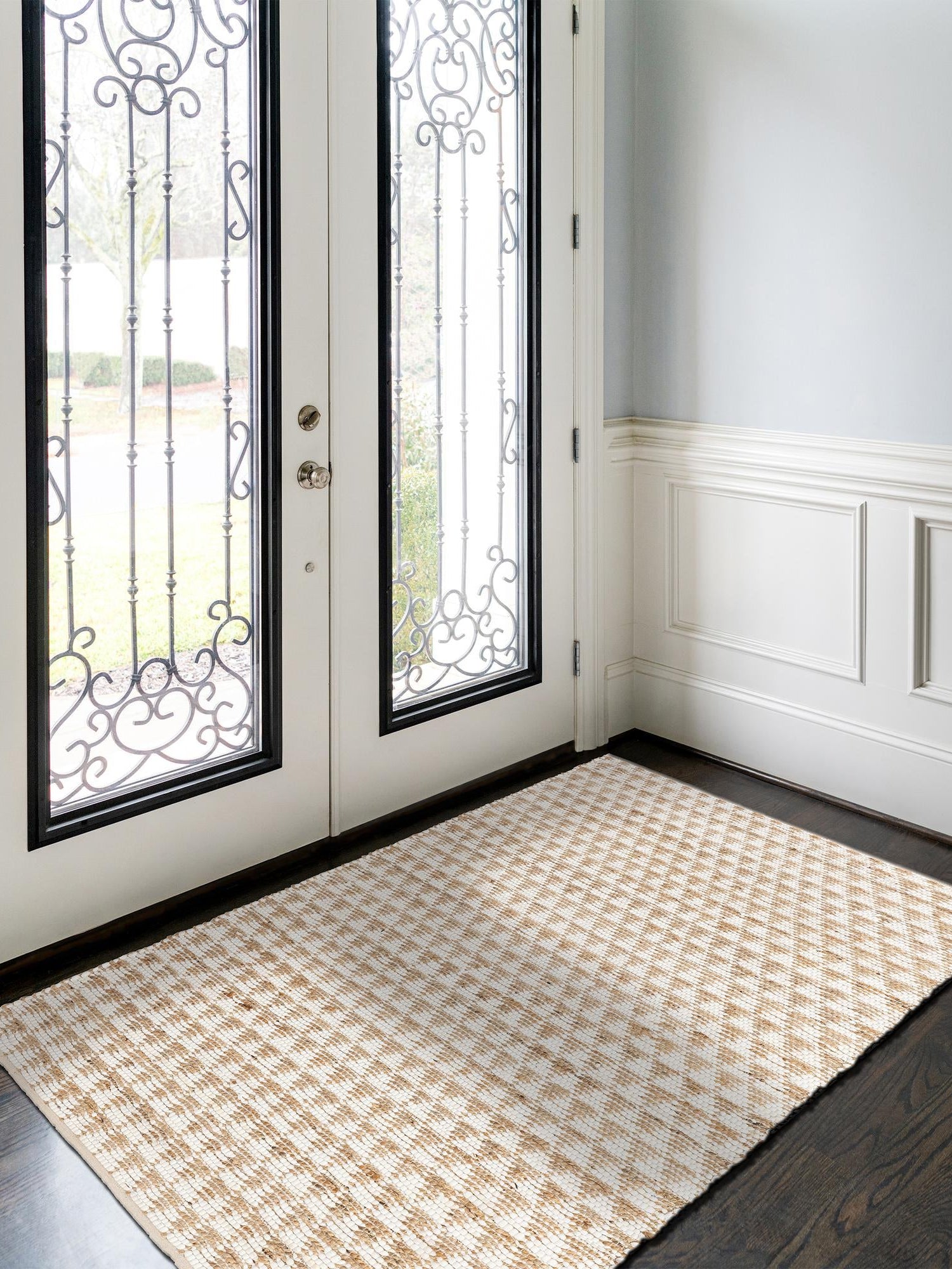 White 10' x 14' 1 Chindi Jute Rectangle Area Rug Interior Design Home Decor Carpet Mat for Sale at Rug Engine