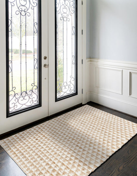White 2' x 3' 1 Chindi Jute Rectangle Area Rug Interior Design Home Decor Carpet Mat for Sale at Rug Engine