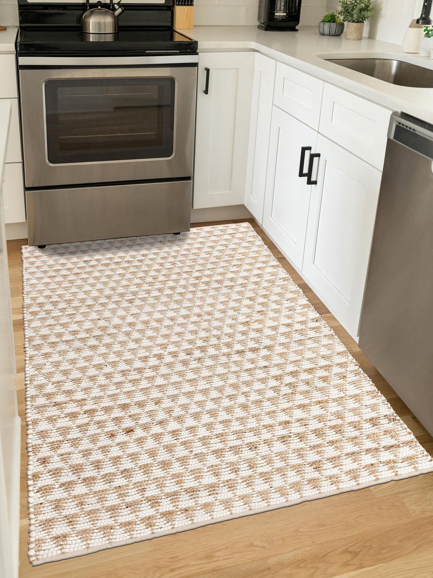 White 10' x 14' 1 Chindi Jute Rectangle Area Rug Interior Design Home Decor Carpet Mat for Sale at Rug Engine