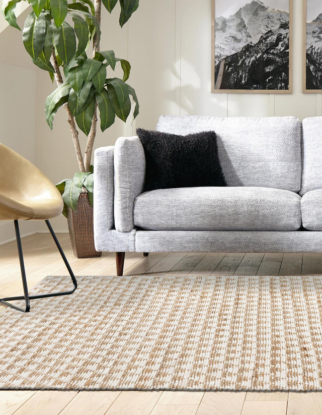 White 8' x 11' Chindi Jute Rectangle Rug