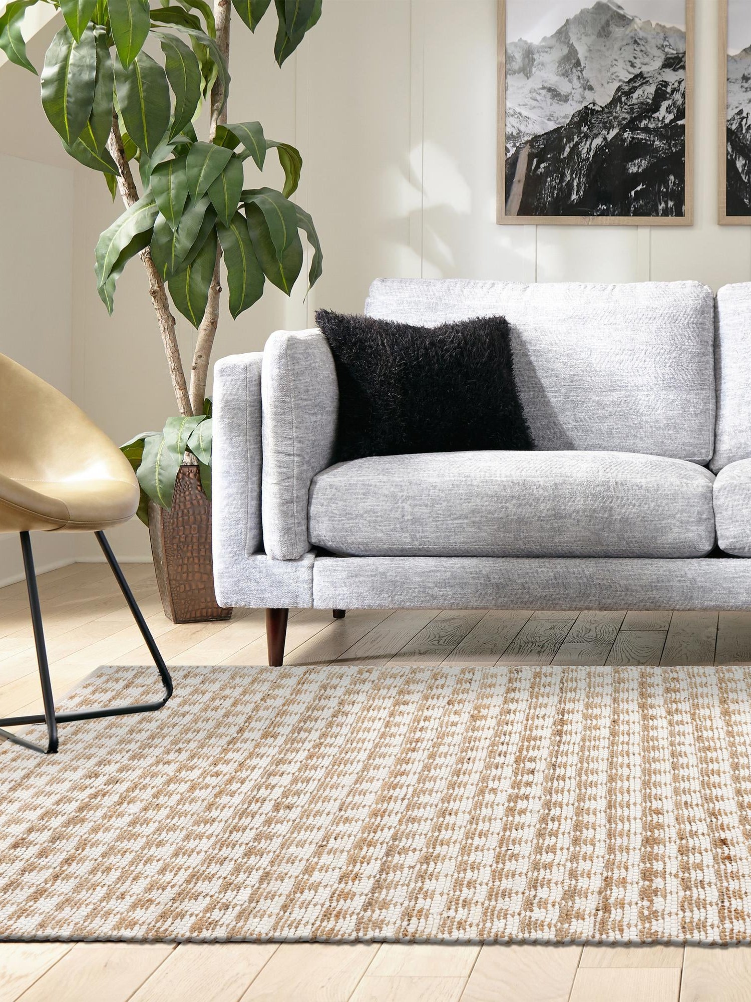 White 9' x 12' Chindi Jute Rectangle Area Rug Interior Design Home Decor Carpet Mat for Sale at Rug Engine