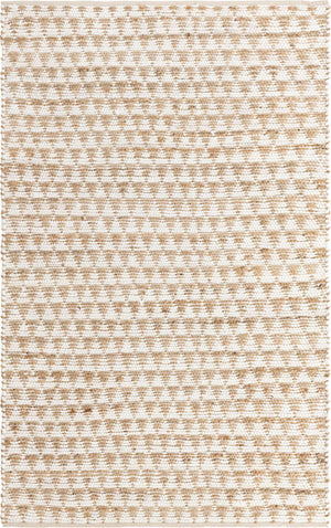White 5' 1 x 8' Chindi Jute Rectangle Rug