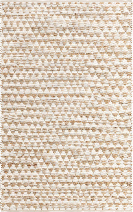 White 5' 1 x 8' Chindi Jute Rectangle Rug