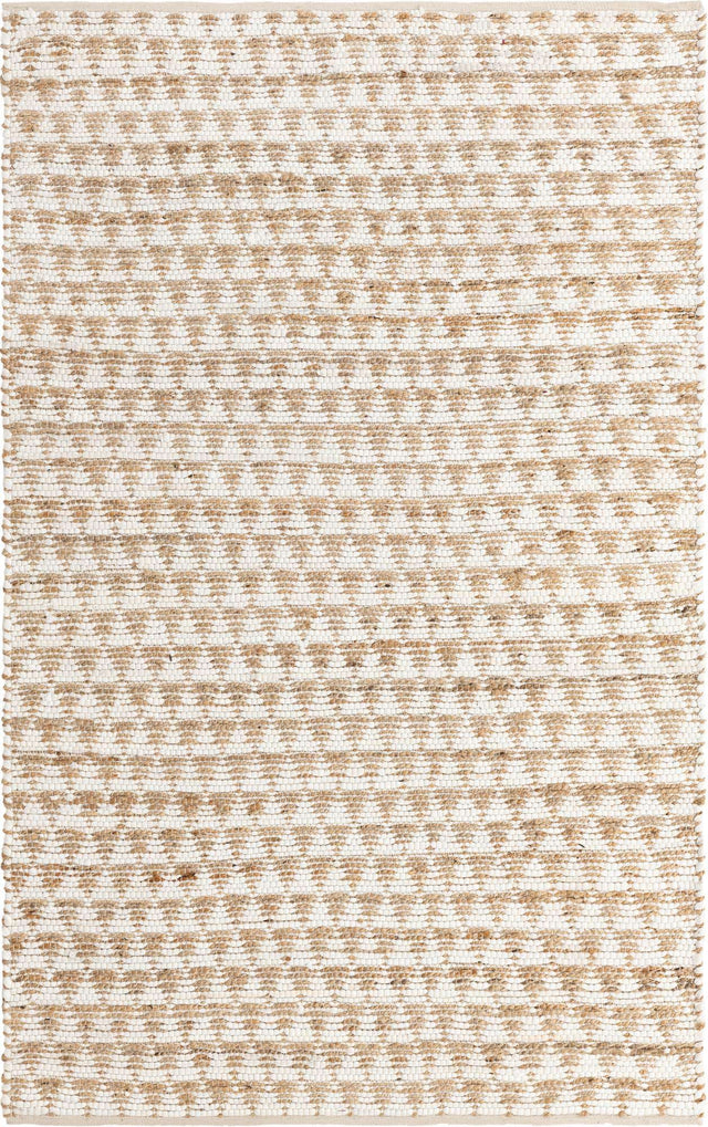 White 5' 1 x 8' Chindi Jute Rectangle Rug